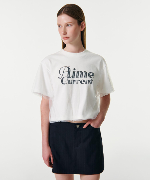 CURRENT（カレント）の「AIME MESH LAYERED T-SHIRT [WHITE]（Tシャツ/カットソー・レディース・その他・SMALL/MEDIUM）」の2枚目の写真