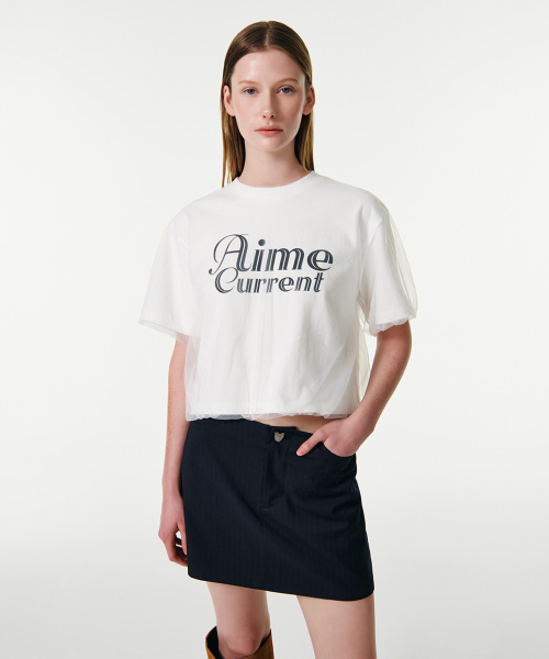 CURRENT（カレント）の「AIME MESH LAYERED T-SHIRT [WHITE]（Tシャツ/カットソー・レディース・その他・SMALL/MEDIUM）」の3枚目の写真