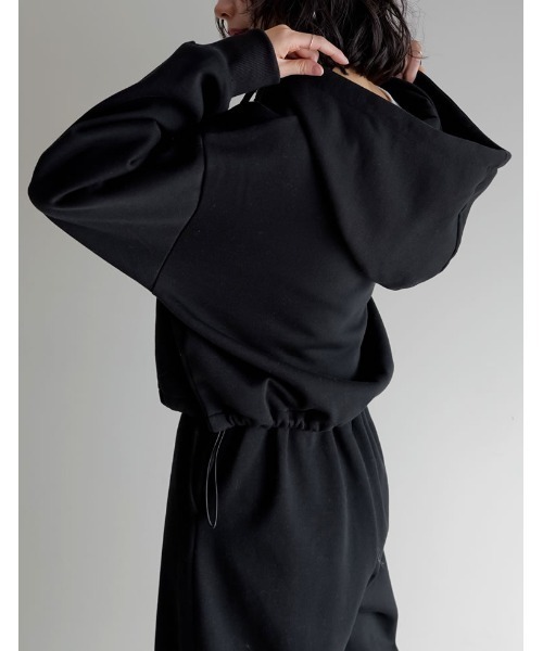 Re:EDIT（リエディ）の「裏起毛ダブルジップドロストパーカー（パーカー・レディース・杢グレー/アイボリー/ブラック・LARGE/MEDIUM）」の5枚目の写真