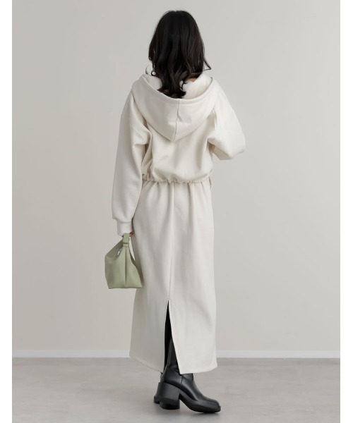 Re:EDIT（リエディ）の「裏起毛ダブルジップドロストパーカー（パーカー・レディース・杢グレー/アイボリー/ブラック・LARGE/MEDIUM）」の14枚目の写真