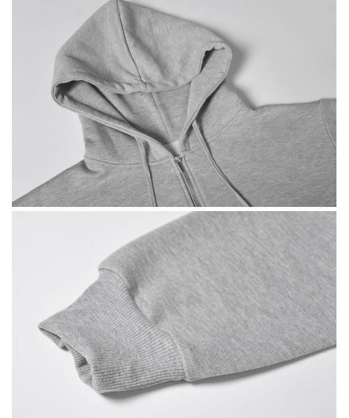 Re:EDIT（リエディ）の「裏起毛ダブルジップドロストパーカー（パーカー・レディース・杢グレー/アイボリー/ブラック・LARGE/MEDIUM）」の16枚目の写真