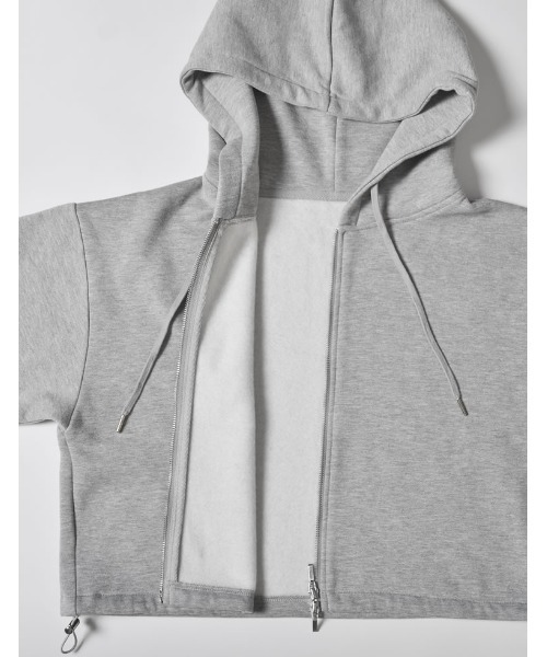 Re:EDIT（リエディ）の「裏起毛ダブルジップドロストパーカー（パーカー・レディース・杢グレー/アイボリー/ブラック・LARGE/MEDIUM）」の19枚目の写真