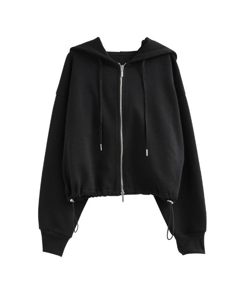 Re:EDIT（リエディ）の「裏起毛ダブルジップドロストパーカー（パーカー・レディース・杢グレー/アイボリー/ブラック・LARGE/MEDIUM）」の20枚目の写真