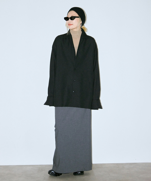 CITYSHOP（シティーショップ）の「《追加2》SHEER HIGH NECK TOP：カットソー（Tシャツ/カットソー・レディース・ベージュ/ブラック/ピンク・FREE）」の6枚目の写真