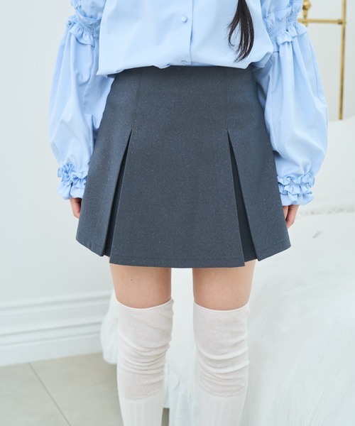 Lallana(ララーナ)の「Lame coco pleats skort/ラメココプリーツスコート(スカート・レディース・グレー/ダークネイビー/ブラウン・SMALL/FREE)」の11枚目の写真