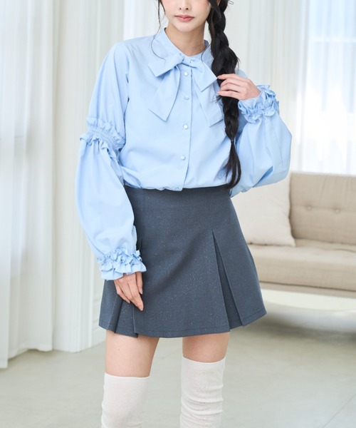 Lallana(ララーナ)の「Lame coco pleats skort/ラメココプリーツスコート(スカート・レディース・グレー/ダークネイビー/ブラウン・SMALL/FREE)」の13枚目の写真