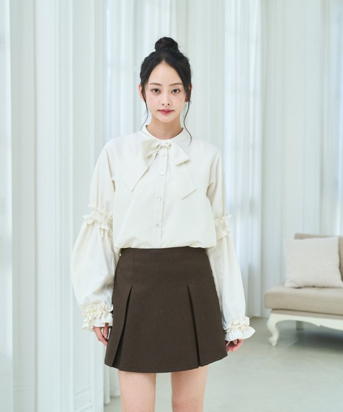 Lallana(ララーナ)の「Lame coco pleats skort/ラメココプリーツスコート(スカート・レディース・グレー/ダークネイビー/ブラウン・SMALL/FREE)」の19枚目の写真