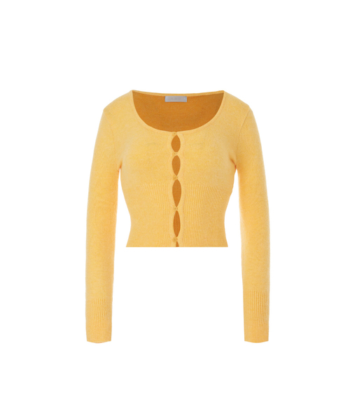 A.R.U(エイアールユー)の「CROPPED KNIT CARDIGAN(カーディガン/ボレロ・レディース・ホワイト/ブラック/イエロー/PINK・FREE)」の3枚目の写真