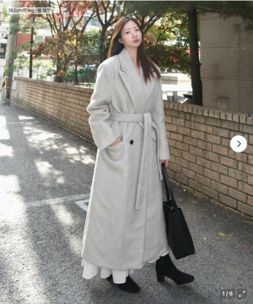 AHRE(アフレ)の「COVE Wool Hairy Tailored Double Belted Coat_BEIGE(チェスターコート・レディース・その他・MEDIUM/LARGE)」の4枚目の写真