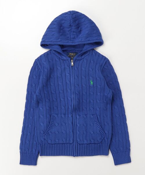 POLO RALPH LAUREN CHILDRENSWEAR（ポロ ラルフ ローレン チルドレンズウェア）の「ケーブル コットン フーデッド フルジップ セーター（その他アウター・キッズ・ブルー系1・M/L/XL）」の3枚目の写真