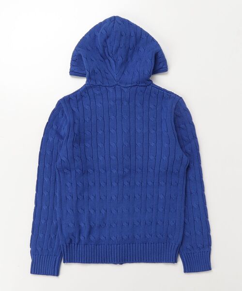 POLO RALPH LAUREN CHILDRENSWEAR（ポロ ラルフ ローレン チルドレンズウェア）の「ケーブル コットン フーデッド フルジップ セーター（その他アウター・キッズ・ブルー系1・M/L/XL）」の2枚目の写真