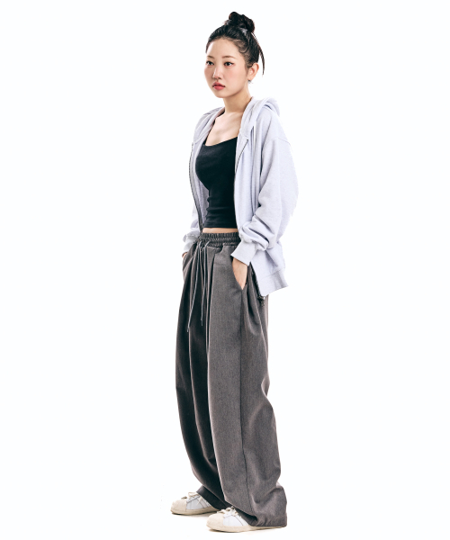 THAT'S IT(ザッツイット)の「サイドタックバルーンフィットスラックス_チャコール(スラックス・レディース・チャコール・LARGE/X-LARGE/MEDIUM)」の2枚目の写真