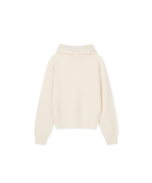 [Unisex] Forden Merino Wool Mockneck Hoodie Ivory