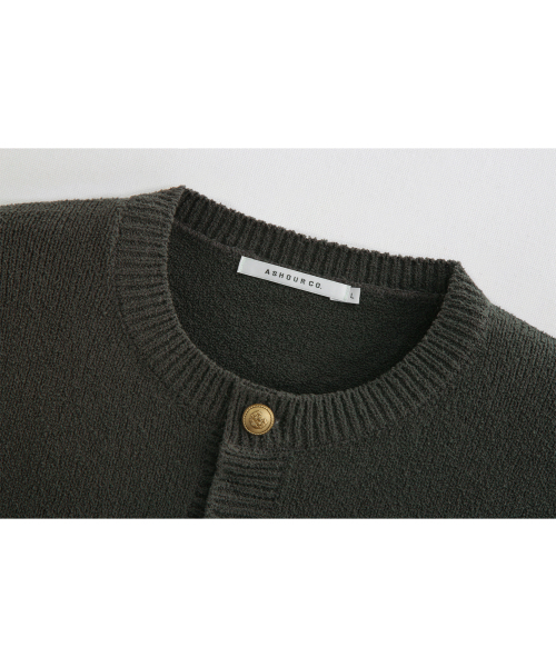 ASHOUR(アッシュアワー)の「Round Neck Button Cardigan Moss Charcoal(カーディガン/ボレロ・メンズ・その他・MEDIUM/LARGE)」の3枚目の写真