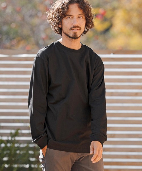 CAMBIO(カンビオ)の「mlt5527- 5.6ozスタンダードウェイトロンT カットソー(HLCM0233)(Tシャツ/カットソー・メンズ・ブラック/ヘザーグレー/ホワイト/ネイビー/サンドベージュ・S/M/L/XL)」の3枚目の写真