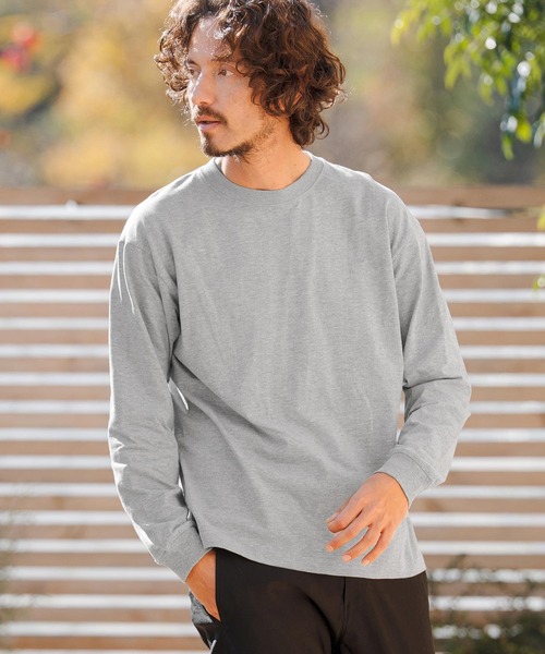 CAMBIO(カンビオ)の「mlt5527- 5.6ozスタンダードウェイトロンT カットソー(HLCM0233)(Tシャツ/カットソー・メンズ・ブラック/ヘザーグレー/ホワイト/ネイビー/サンドベージュ・S/M/L/XL)」の6枚目の写真