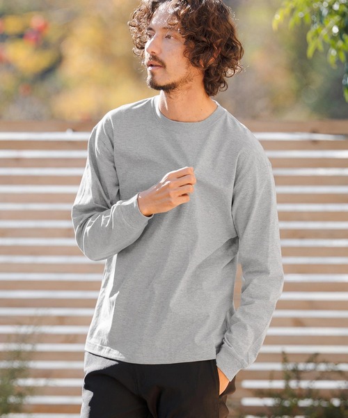 CAMBIO(カンビオ)の「mlt5527- 5.6ozスタンダードウェイトロンT カットソー(HLCM0233)(Tシャツ/カットソー・メンズ・ブラック/ヘザーグレー/ホワイト/ネイビー/サンドベージュ・S/M/L/XL)」の7枚目の写真