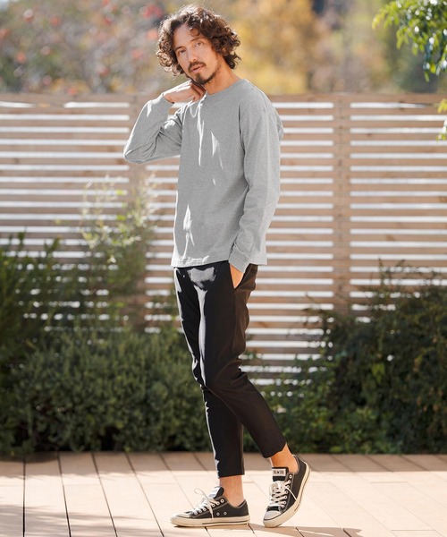 CAMBIO(カンビオ)の「mlt5527- 5.6ozスタンダードウェイトロンT カットソー(HLCM0233)(Tシャツ/カットソー・メンズ・ブラック/ヘザーグレー/ホワイト/ネイビー/サンドベージュ・S/M/L/XL)」の8枚目の写真