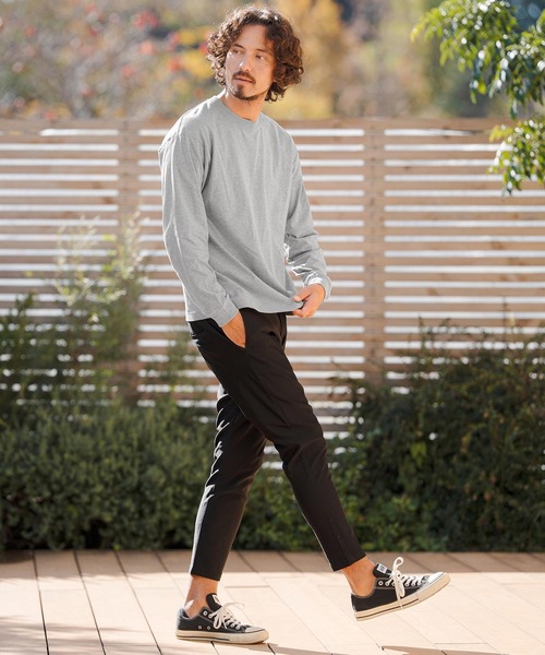 CAMBIO(カンビオ)の「mlt5527- 5.6ozスタンダードウェイトロンT カットソー(HLCM0233)(Tシャツ/カットソー・メンズ・ブラック/ヘザーグレー/ホワイト/ネイビー/サンドベージュ・S/M/L/XL)」の9枚目の写真