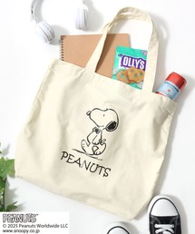 Salong hameu（サロン ハミュー）の「PEANUTS SNOOPY（ピーナッツ スヌーピー）キャラクタープリント キャンバス トートバッグ（トートバッグ）」