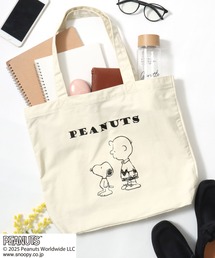 Salong hameu（サロン ハミュー）の「PEANUTS SNOOPY（ピーナッツ スヌーピー）キャラクタープリント キャンバス トートバッグ（トートバッグ）」