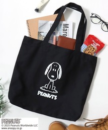 Salong hameu（サロン ハミュー）の「PEANUTS SNOOPY（ピーナッツ スヌーピー）キャラクタープリント キャンバス トートバッグ（トートバッグ）」