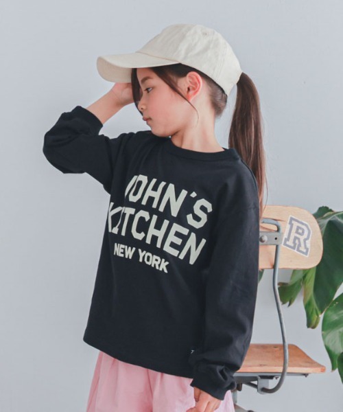 ZERO standerd（ゼロスタンダード）の「zero standard/ゼロスタンダード JOHN'SロングＴシャツ（Tシャツ/カットソー・キッズ・アイボリー/ブラック・100cm/110cm/120cm/130cm/140cm/150cm/160cm）」の2枚目の写真