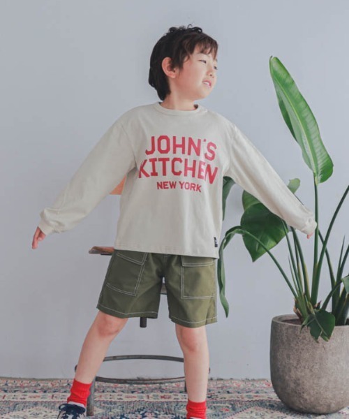 ZERO standerd（ゼロスタンダード）の「zero standard/ゼロスタンダード JOHN'SロングＴシャツ（Tシャツ/カットソー・キッズ・アイボリー/ブラック・100cm/110cm/120cm/130cm/140cm/150cm/160cm）」の3枚目の写真
