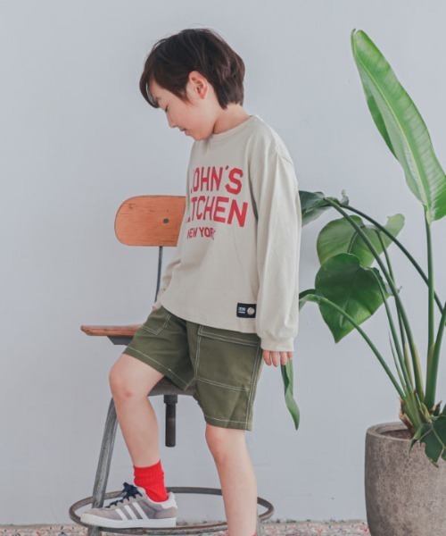 ZERO standerd（ゼロスタンダード）の「zero standard/ゼロスタンダード JOHN'SロングＴシャツ（Tシャツ/カットソー・キッズ・アイボリー/ブラック・100cm/110cm/120cm/130cm/140cm/150cm/160cm）」の4枚目の写真