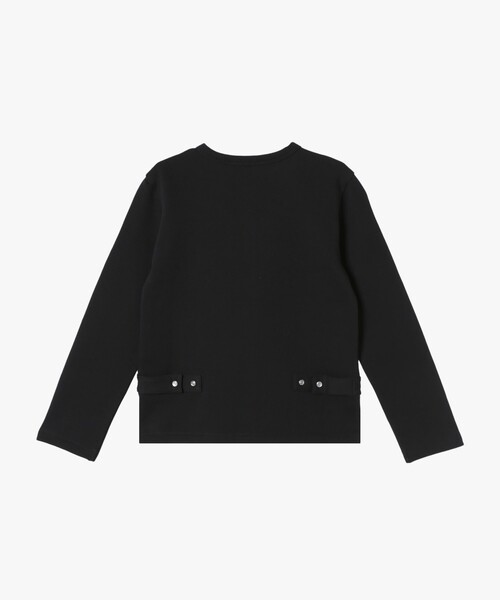 agnes b.（アニエスベー）の「キッズ コットン メルトン 長袖 カーディガンプレッション（カーディガン/ボレロ・キッズ・ブラック・4YEAR/6YEAR/8YEAR/10YEAR/12YEAR）」の2枚目の写真