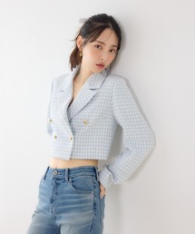 rienda（リエンダ）の「【セットアップ対応】ツイードショートジャケット 春服（テーラードジャケット）」