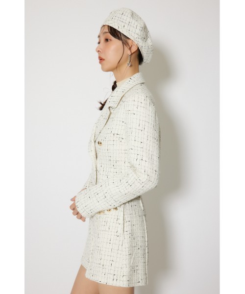 rienda(リエンダ)の「ツイードショートジャケット 春服(テーラードジャケット・レディース・ライトブルー/ブラック/ホワイト・SMALL/MEDIUM)」の19枚目の写真