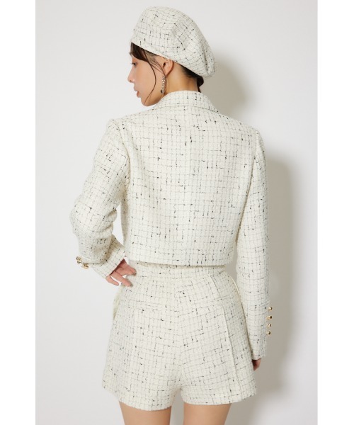 rienda(リエンダ)の「ツイードショートジャケット 春服(テーラードジャケット・レディース・ライトブルー/ブラック/ホワイト・SMALL/MEDIUM)」の20枚目の写真