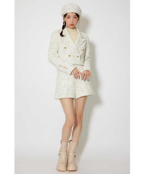 rienda(リエンダ)の「ツイードショートジャケット 春服(テーラードジャケット・レディース・ライトブルー/ブラック/ホワイト・SMALL/MEDIUM)」の21枚目の写真