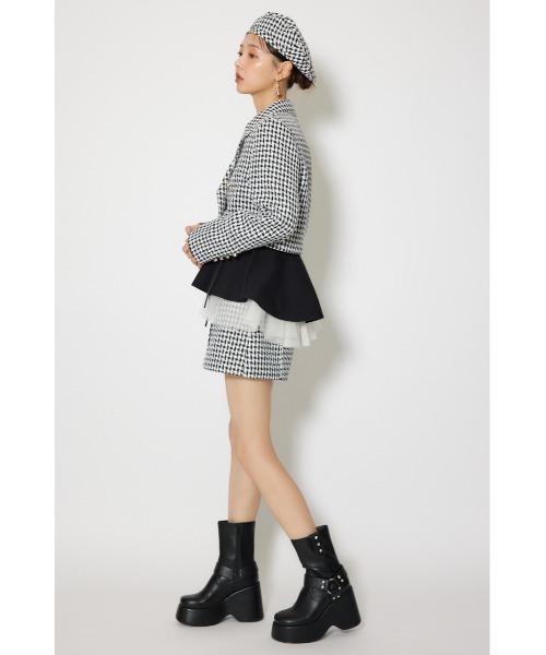 rienda(リエンダ)の「ツイードショートジャケット 春服(テーラードジャケット・レディース・ライトブルー/ブラック/ホワイト・SMALL/MEDIUM)」の6枚目の写真