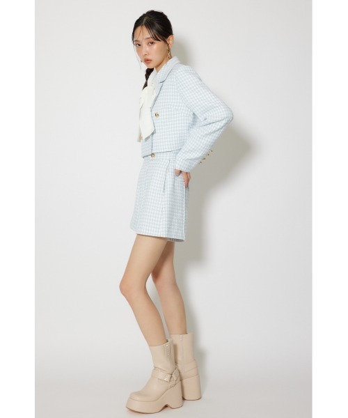 rienda(リエンダ)の「ツイードショートジャケット 春服(テーラードジャケット・レディース・ライトブルー/ブラック/ホワイト・SMALL/MEDIUM)」の14枚目の写真