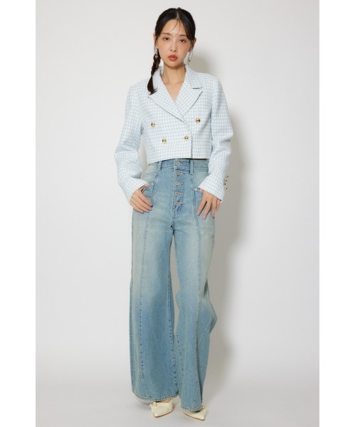 rienda(リエンダ)の「ツイードショートジャケット 春服(テーラードジャケット・レディース・ライトブルー/ブラック/ホワイト・SMALL/MEDIUM)」の15枚目の写真