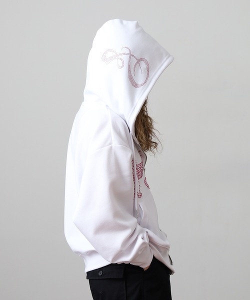 bike star(バイクスター)の「RESHAM ラインストーンZIPパーカー(パーカー・メンズ・ブラック/ホワイト・L/M)」の18枚目の写真