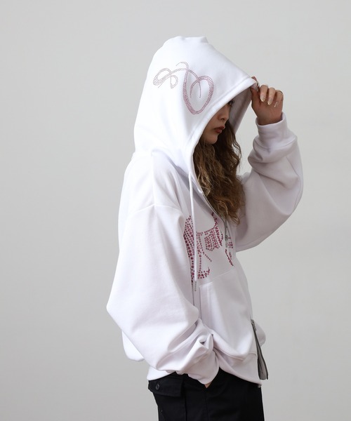 bike star(バイクスター)の「RESHAM ラインストーンZIPパーカー(パーカー・メンズ・ブラック/ホワイト・L/M)」の19枚目の写真