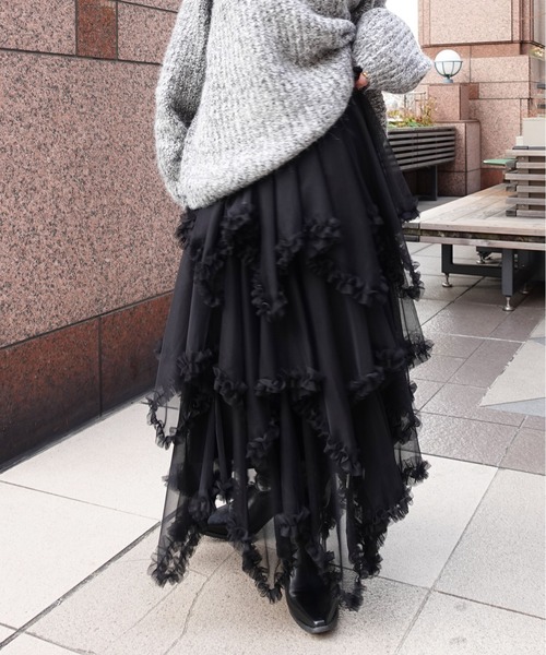 ボリュームチュール　Aラインスカート