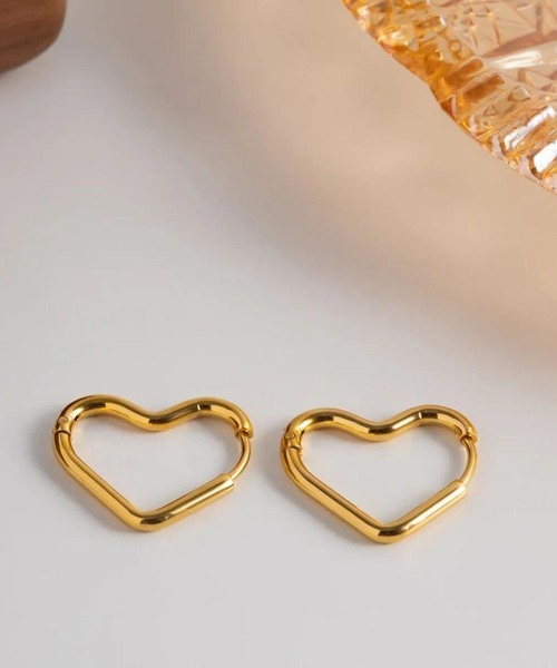 Rennet(レネット)の「【 金属アレルギー対応 】 ステンレス シンプルハートピアス(ピアス(両耳用)・レディース・シルバー/ゴールド・FREE)」の16枚目の写真