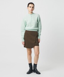 H　BEAUTY&YOUTH UNITED ARROWS | ＜H＞ギャバ アシンメトリー ミニスカート(スカート)