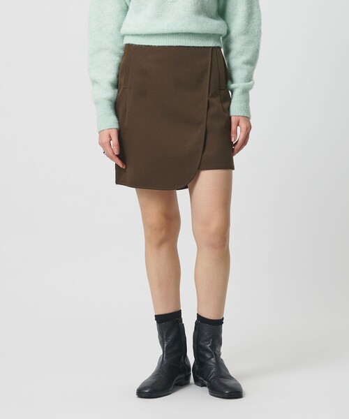 H　BEAUTY&YOUTH UNITED ARROWS（エイチビューティーアンドユースユナイテッドアローズ）の「＜H＞ギャバ アシンメトリー ミニスカート（スカート・レディース・オリーブ/ブラック・S/M）」の3枚目の写真