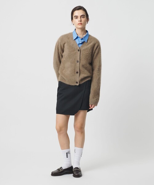 H　BEAUTY&YOUTH UNITED ARROWS（エイチビューティーアンドユースユナイテッドアローズ）の「＜H＞ギャバ アシンメトリー ミニスカート（スカート・レディース・オリーブ/ブラック・S/M）」の5枚目の写真