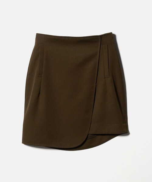H　BEAUTY&YOUTH UNITED ARROWS（エイチビューティーアンドユースユナイテッドアローズ）の「＜H＞ギャバ アシンメトリー ミニスカート（スカート・レディース・オリーブ/ブラック・S/M）」の6枚目の写真