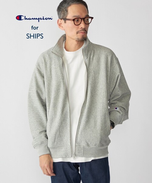 SHIPS別注 Champion チャンピオン リバースウィーブ　サイズL 新品 SHIPS別注】Champion: リバースウィーブ スウェット スタンド ジップ