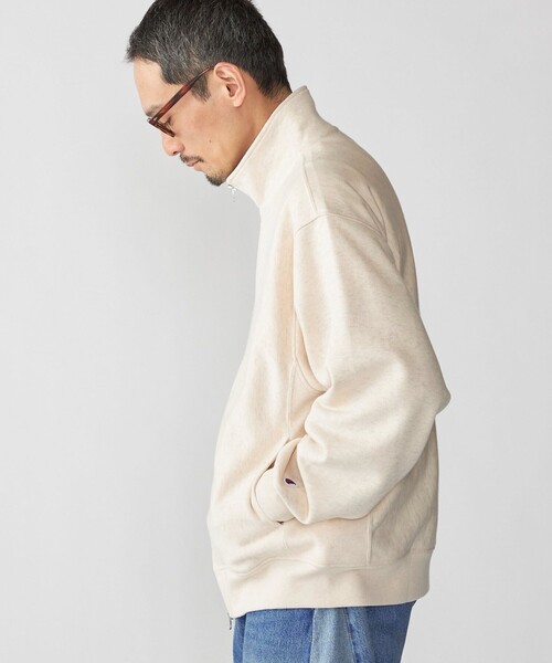 Champion（チャンピオン）の「【SHIPS別注】Champion: リバースウィーブ スウェット スタンド ジップ カーディガン（スウェット・メンズ・ナチュラル/グレー/ブラック・LARGE/MEDIUM/SMALL/X-LARGE）」の12枚目の写真
