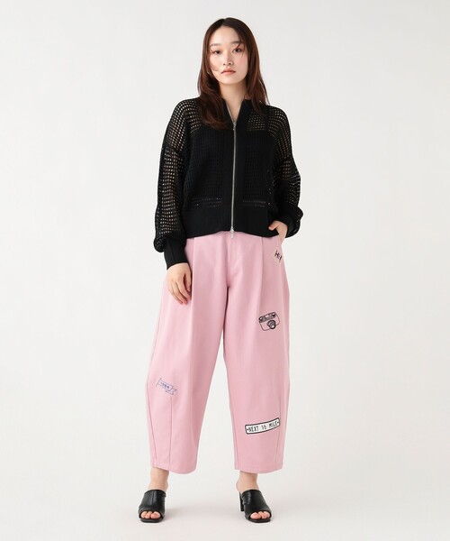 BEAMS HEART（ビームスハート）の「ロゴプリント 刺繍 パンツ（その他パンツ・レディース・ピンク/ホワイト系その他5/ベージュ・SMALL/MEDIUM）」の4枚目の写真