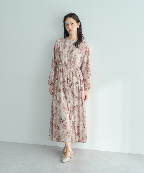 YECCA VECCA（イェッカヴェッカ）の「ぼかしフラワー柄ワンピース（ワンピース・レディース・イエロー/ピンクベージュ・FREE）」の16枚目の写真