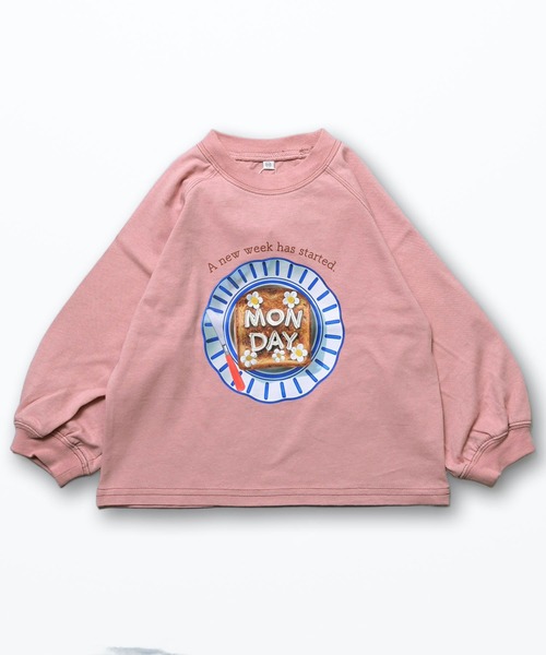 LSP WOW（エルエスピーワオ）の「【LSP WOW!】weekly food ラグランロンTee（Tシャツ/カットソー・キッズ・ブルー/ベージュ/イエロー/ブラウン/ピンク/パープル/グレー・110/100/95/90/80/130/120）」の7枚目の写真